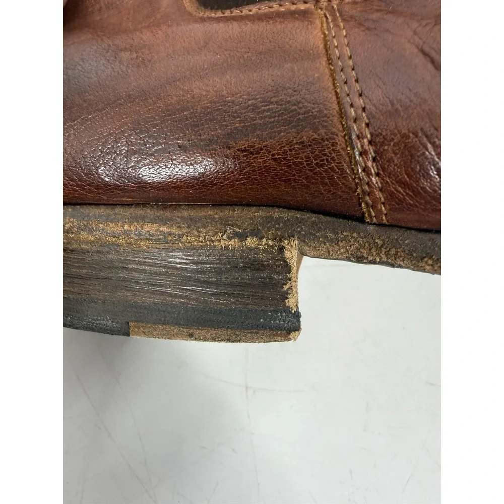 Eleganza Franco Cimadamore Chelsea ankle boots brown leather Made Italy sz 10